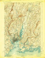 New Haven, CT 1892 (1924) USGS Old Topo Map Reprint 15x15 CT Quad 331095