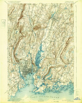 New Haven, CT 1892 (1932) USGS Old Topo Map Reprint 15x15 CT Quad 331096