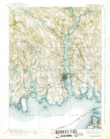 New London, CT 1893 (1939) USGS Old Topo Map Reprint 15x15 CT Quad 130806