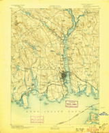 New London, CT 1893 (1897) USGS Old Topo Map Reprint 15x15 CT Quad 331102