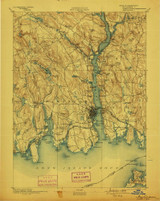 New London, CT 1893 (1899) USGS Old Topo Map Reprint 15x15 CT Quad 331103