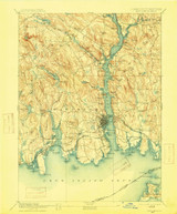New London, CT 1893 (1915) USGS Old Topo Map Reprint 15x15 CT Quad 331107