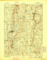 Tolland, CT 1892 (1898) USGS Old Topo Map Reprint 15x15 CT Quad 331179
