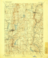 Tolland, CT 1892 (1918) USGS Old Topo Map Reprint 15x15 CT Quad 331182