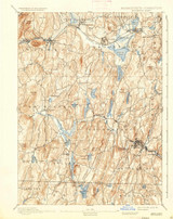 Brookfield, MA 1893 (1936) USGS Old Topo Map Reprint 15x15 MA Quad 352535