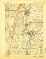 Springfield, Massachusetts 1895 (1917) USGS Old Topo Map Reprint 15x15 CT Quad 353043