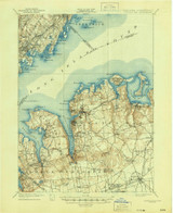 Oyster Bay, New York 1900 (1944) USGS Old Topo Map Reprint 15x15 CT Quad 136368