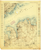 Oyster Bay, New York 1898 (1898) USGS Old Topo Map Reprint 15x15 CT Quad 148121