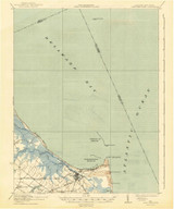 Cape Henlopen, Delaware 1937 (1943) USGS Old Topo Map Reprint 15x15 DE Quad 255736