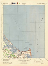 Cape Henlopen, Delaware 1944 (1944) USGS Old Topo Map Reprint 15x15 DE Quad 255738