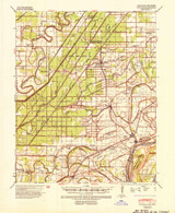 Evadale, Arkansas 1939 (1954) USGS Old Topo Map Reprint 15x15 TN Quad 260056