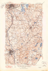 Manchester, New Hampshire 1941 (1950) USGS Old Topo Map Reprint 15x15 NH Quad 330141 Manchester, New Hampshire 1941 (1950) USGS Old Topo Map Reprint 15x15 NH Quad 330141