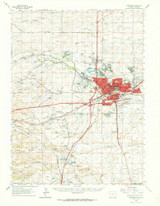 Cheyenne, Wyoming 1961 (1964) USGS Old Topo Map Reprint 15x15 WY Quad 342053