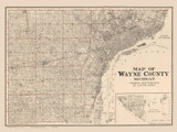 Wayne County Michigan 1915 - Old Map Reprint
