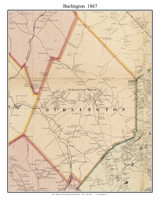 Burlington Massachusetts 1867 Old Town Map Custom Print - Boston Vicinity - Middlesex  Co.