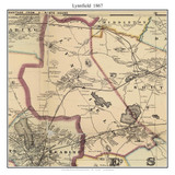Lynnfield Massachusetts 1867 Old Town Map Custom Print - Boston Environs - Essex  Co.