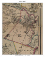 Salem Massachusetts 1867 Old Town Map Custom Print - Boston Environs - Essex  Co.