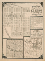 El Reno 1891  - Old Map Reprint - Oklahoma Cities