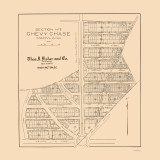 Chevy Chase 1909 - Fisher - Old Map Reprint Maryland Cities