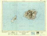 Kauai, Hawaii 1954 (1954) USGS Old Topo Map Reprint 30x30 HI Quad 349927