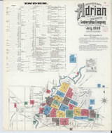 Adrian Michigan 1908 - Fire Insurance Index - Old Map Reprint