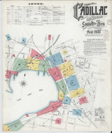 Cadillac Michigan 1900 - Fire Insurance Index - Old Map Reprint