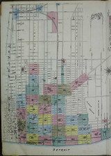 Detroit Michigan 1884 V2 - Fire Insurance Index - Old Map Reprint