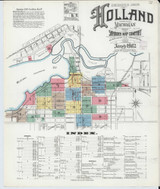 Holland Michigan 1902 - Fire Insurance Index - Old Map Reprint