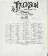 Jackson Michigan 1893 - Fire Insurance Index - Old Map Reprint