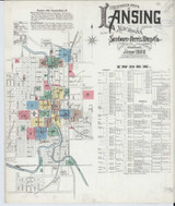 Lansing Michigan 1898 - Fire Insurance Index - Old Map Reprint