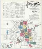Pontiac Michigan 1909 - Fire Insurance Index - Old Map Reprint