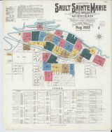 Sault Sainte Marie Michigan 1906 - Fire Insurance Index - Old Map Reprint