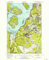 Anderson Island, Washington 1948 (1955) USGS Old Topo Map Reprint 15x15 WA Quad 239828