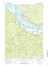 Cathlamet, Washington 1953 (1984) USGS Old Topo Map Reprint 15x15 WA Quad 282319
