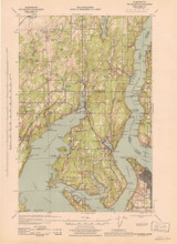 Gig Harbor, Washington 1943 (1943) USGS Old Topo Map Reprint 15x15 WA Quad 241265