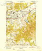Greenacres, Washington 1951 (1951) USGS Old Topo Map Reprint 15x15 WA Quad 241417