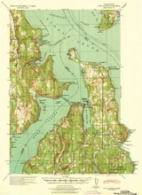 Port Gamble, Washington 1940 (1940) USGS Old Topo Map Reprint 15x15 WA Quad 243220