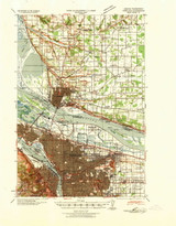 Portland, Oregon 1940 (1940) USGS Old Topo Map Reprint 15x15 WA Quad 243245
