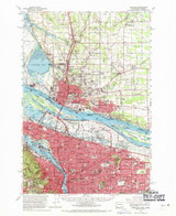 Portland, Oregon 1961 (1970) USGS Old Topo Map Reprint 15x15 WA Quad 243247