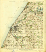 Benton Harbor, Michigan 1930 (1930) USGS Old Topo Map Reprint 15x15 MI Quad 277999