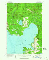 Garden, Michigan 1958 (1959) USGS Old Topo Map Reprint 15x15 MI Quad 278147
