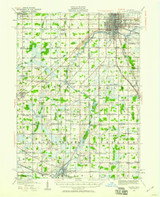 Lansing, Michigan 1910 (1958) USGS Old Topo Map Reprint 15x15 MI Quad 278273