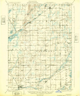 Leonidas, Michigan 1918 (1932) USGS Old Topo Map Reprint 15x15 MI Quad 278280