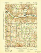 Lowell, Michigan 1943 (1944) USGS Old Topo Map Reprint 15x15 MI Quad 278286