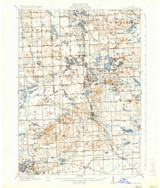 Milford, Michigan 1909 (1934) USGS Old Topo Map Reprint 15x15 MI Quad 278343