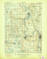 Niles, Michigan 1930 (1950) USGS Old Topo Map Reprint 15x15 MI Quad 278378