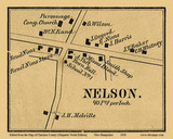 Nelson Village, New Hampshire 1858 Old Town Map Custom Print - Cheshire Co. - Original Magnetic North Edition