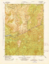 Gasquet, California 1945 (1945) USGS Old Topo Map Reprint 15x15 OR Quad 297537