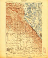 Hillsboro, Oregon 1918 (1920) USGS Old Topo Map Reprint 15x15 OR Quad 282581
