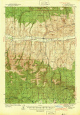 Mount Vernon, Oregon 1943 () USGS Old Topo Map Reprint 15x15 OR Quad 282742